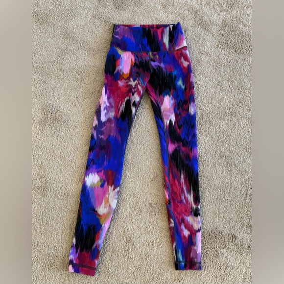 Lululemon Wunder Train HR Crop 23 Digital Current Pink Multi Leggings Size 4 - Picture 5 of 9
